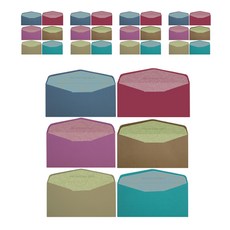 From&To 豪華雙色雙信封 6入 6組+信件紙 6入 6組+貼紙 B117P 12入 3組, 混色, 1套