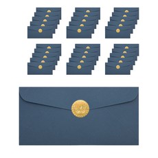 From&To 高級橫式信封 48入 + 燙金貼紙 48入 B118P-2, 混合顏色, 1套