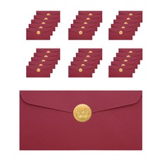 From&To 高級橫式信封 48入 + 燙金貼紙 48入 B118P-6, 混合色, 1套