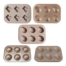 6格不沾造型瑪德蓮烤盤模具, 1套