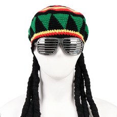 PARTYHAE 牙買加雷鬼派對假髮, 混色, 1個