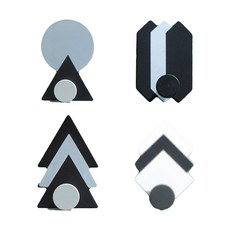 북유럽 기하학 벽걸이 후크 4종 세트, 혼합색상, 1세트