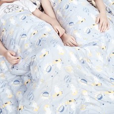 四季款分離式超細纖維棉質午睡枕墊被3件組, 灰色(白熊款)