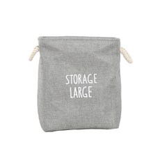 字母印花折疊籃 40 x 42 cm, 灰色, 1個