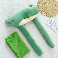 鱷魚枕頭+毯子組, 綠色