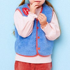 HEJMINI 兒童撞色線抓絨背心