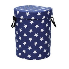 Make Me快速整理帆布圓形收納包, 藍色星星, 1個