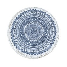 Sjolbaeng 波西米亞 流蘇 迷你地毯, 藍色