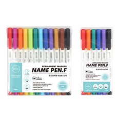 liflin 高級中字油性筆 12色 + 油性筆 6色組合, 混合色, 1套