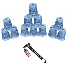 SPEED STACKS 豹紋競技疊杯 12入+提拉杆, 藍色藝術