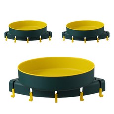 디지콘 욕실 코너 플라스틱 2중선반 걸이 겸 회전바구니 350 x 260 x 100 mm, 그린, 3개