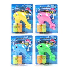 Jukebox 海豚手動泡泡槍 4件組, 粉紅色, 淺綠色, 黃色, 藍色, 1個