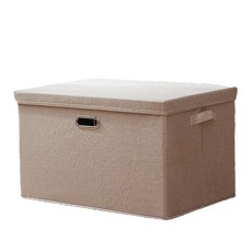 루비코코 린넨 뚜껑 수납 리빙박스 81L, 베이지 워셔블, 1개