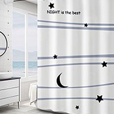 I Love Home 簡約可愛圖案浴簾 TYPE10 180 x 180 cm, 1個