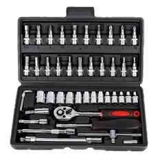 板手工具箱 黑色 46件, 1組, 工具 46種