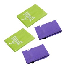 EVERLAST 乳膠帶 2p + 收納袋 2p 套組, 綠色（帶），紫色（口袋）