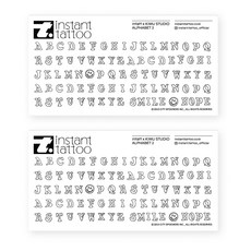 instant tattoo 刻字字母 2, 單色, 2個