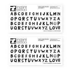 instant tattoo 字母數字1, 單色, 2個