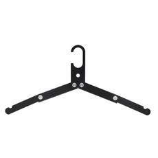 攜帶式2層折疊衣架, 黑色, 1個