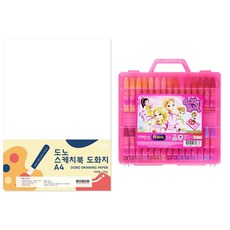 Tucoby Dono 素描本 圖畫紙 130g A4 250p + Dong-A Sophy Ruby 蠟筆 55色 60p, 混合色, 1套