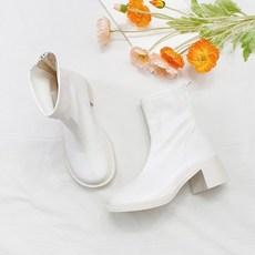 디아 무디빈 스티치 둥근코 라운드 스판 앵클부츠 5cm