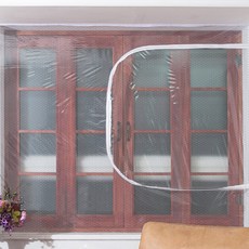 dashop 窗戶型拉鍊式氣泡膜防風擋風板 150 x 120 cm + 魔鬼氈膠帶 6入組, 1套