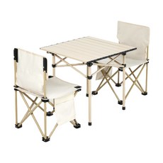 캠프터 캠핑 피크닉 접이식 테이블 + 의자 2인 세트, 혼합색상