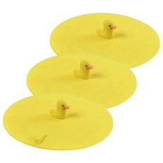 PARA:D 小鴨造型矽膠排水孔蓋 黃色, 3個