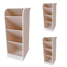 Pop MINDS桌上收納四格盒, 米色寬, 3個