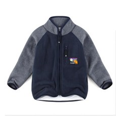 AndiApple 孩童拼色刷絨拉鍊外套