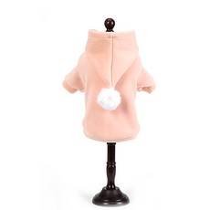 寵物暖呼呼可愛毛球帽連帽T恤, 粉紅色