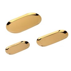 즐쇼핑 인테리어용 금속 트레이 타원형 3종 세트, 골드(ESE0064), 1개