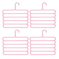 5層褲子衣架, 粉色的, 4個