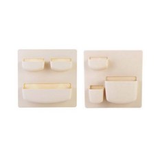 雙 J.U 多用途壁掛式儲物袋 A 米色 + B 米色套組, 1套