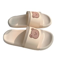 奶油熊浴室拖鞋 白色, 1個