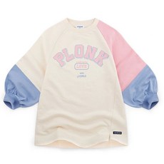 JELISPOON 女童款Plonk拼色長版長袖T恤