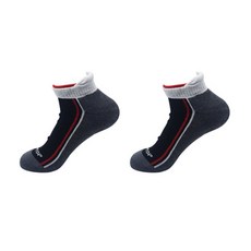 NEWTOP 男款止滑無痕高爾夫球短襪 2雙, 黑色 + 紅色