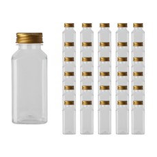 方形Dutch塑膠空瓶 250ml+鋁蓋 金色, 188組