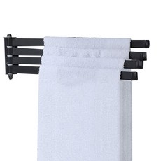 4格浴室廚房抹布架, 黑色的, 1個