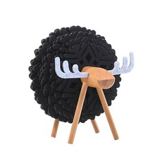 DSO 可愛羊毛氈杯墊, 黑色