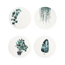 Dida室內裝飾陶瓷杯墊 圓形 4件組, 混色