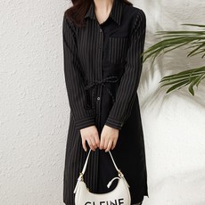 아뗄릭 스트라이프 롱 셔츠 원피스 00342 빅사이즈 포함