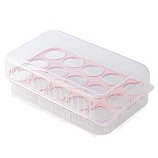 冰箱蓋型雞蛋收納盒 15格, 粉色的
