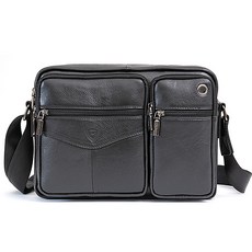 CAPACCI 皮革斜肩包 G0006, 黑色的