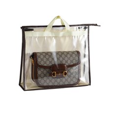 家真好PVC手提包包型衣櫃收納防塵袋 透明 灰色 39*12.5*34cm, 1件, 1個