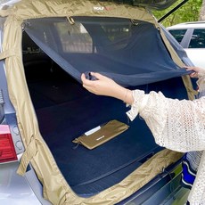 WOLFLAUNCH 汽車後車廂專用蚊帳, 深橄欖綠