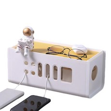 延長線電線收納盒 白色 + 黃色蓋子 大型 升級版 06, 1個