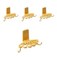 Selection 廚房擦手巾抹布掛架掛鉤, 黃色, 4個