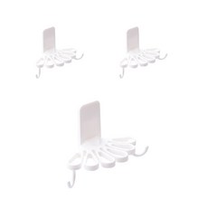 Selection 廚房擦手巾抹布掛架掛鉤, 白色, 3個