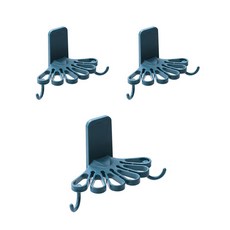 Selection 廚房擦手巾抹布掛架掛鉤, 藍色, 3個